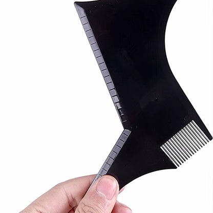 Men Beard Comb Hairdressing Beard Care Transparent Appearance Moustache Moulding Comb Shaping Styling Template Ruler Combs