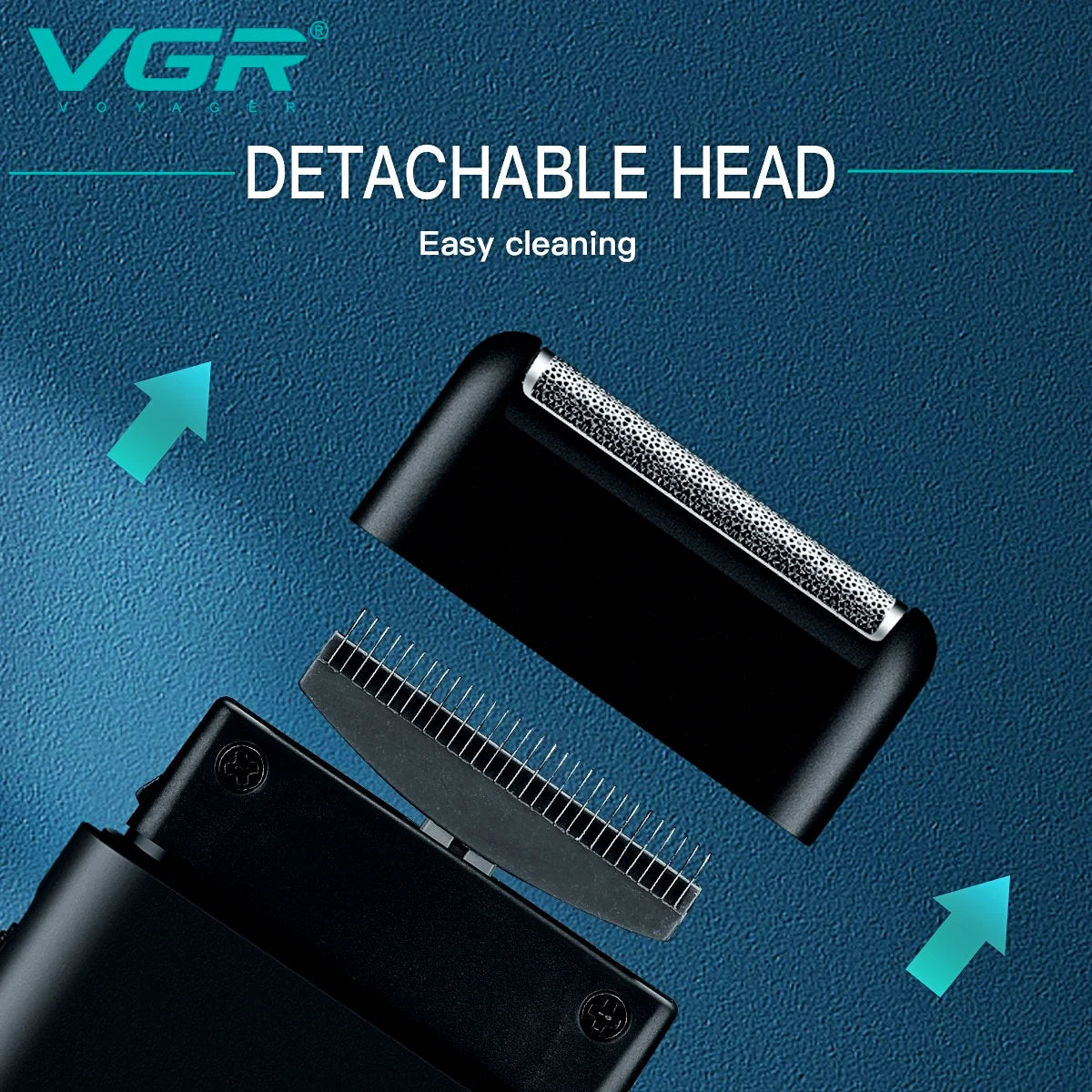 Electric Shaver Professional Beard Trimmer Razor Portable Mini Shaver Reciprocating Shaving 2 Blade USB Charge for Men V-390